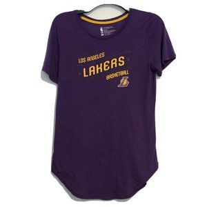 Purple Gold NBA Branded Los Angeles Lakers Basketball Women’s Tee Shirt Size Med